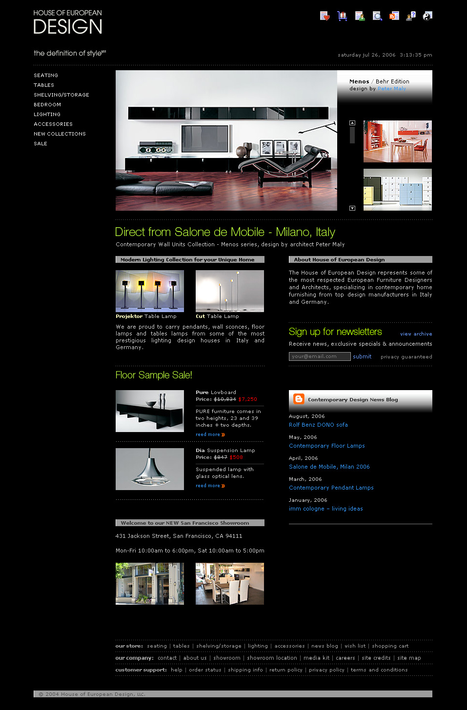 San Francisco furniture store e-commerce web design