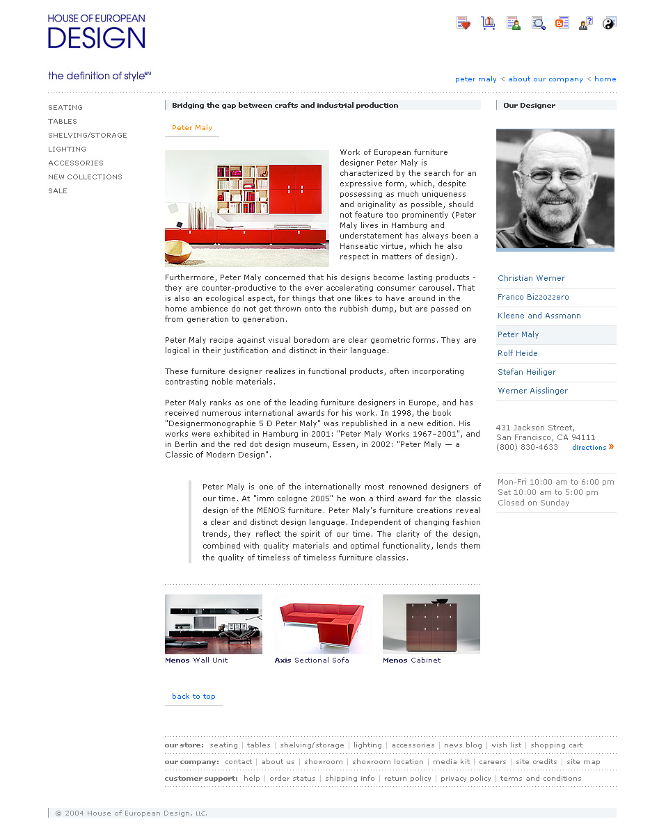 Designer page