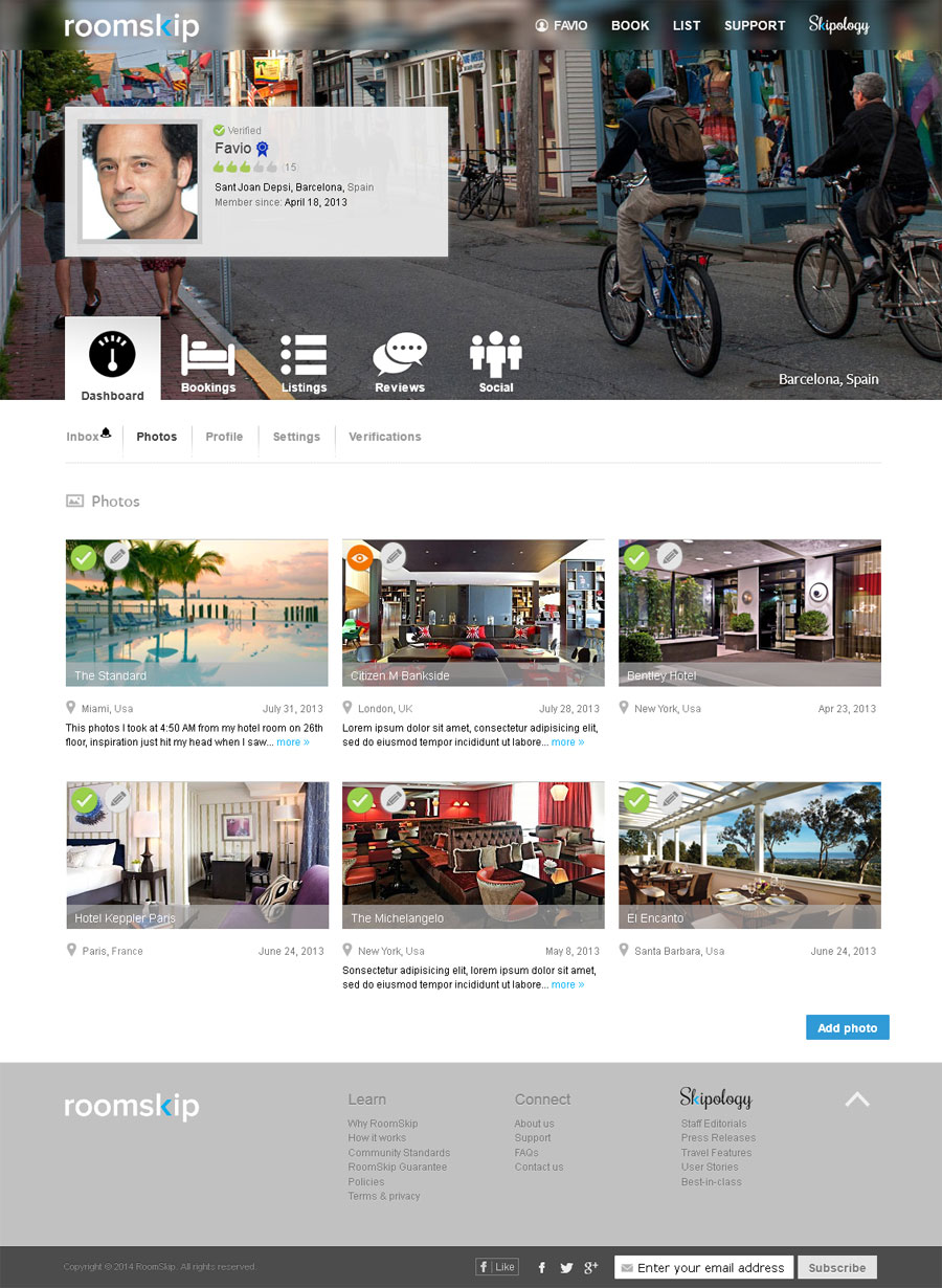 Post Project page