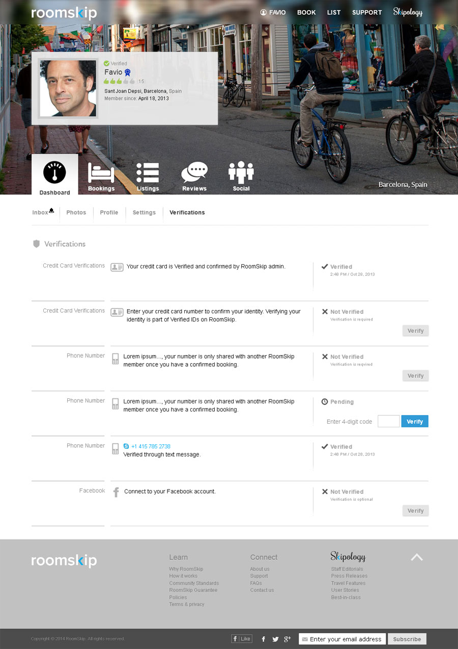 Post Project page