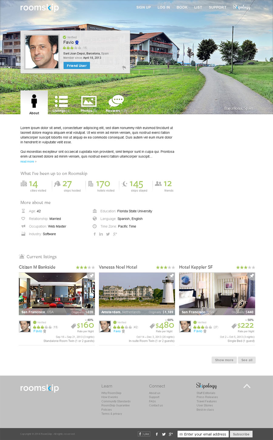 Post Project page