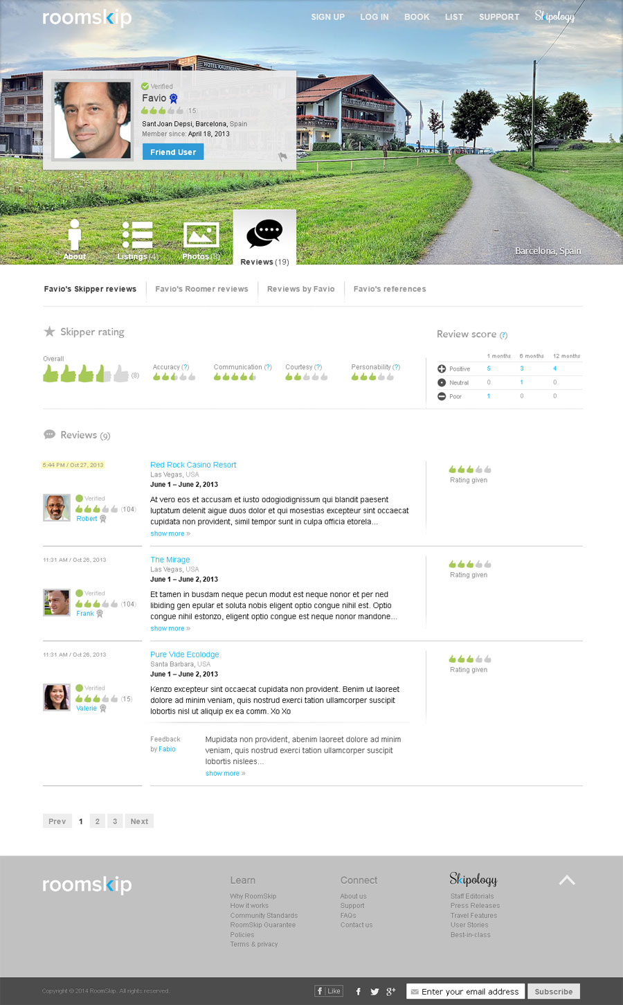 Post Project page