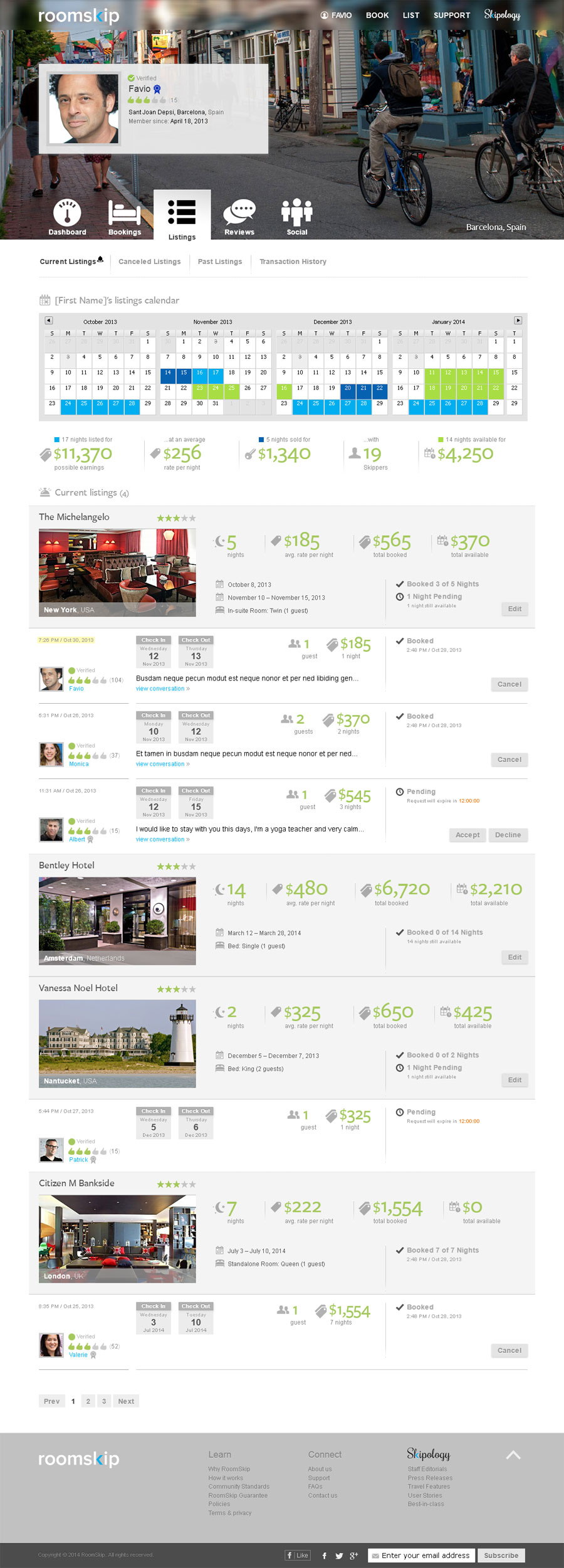 Post Project page