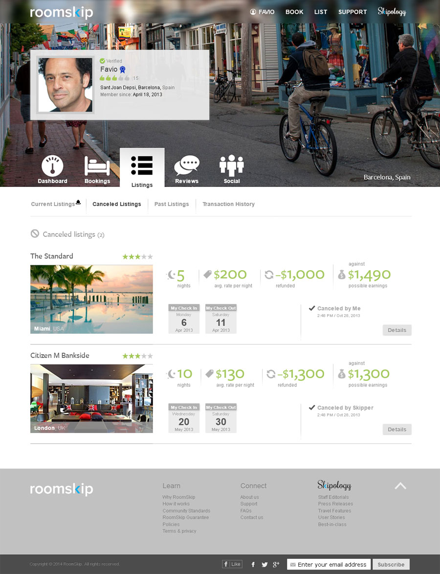 Post Project page