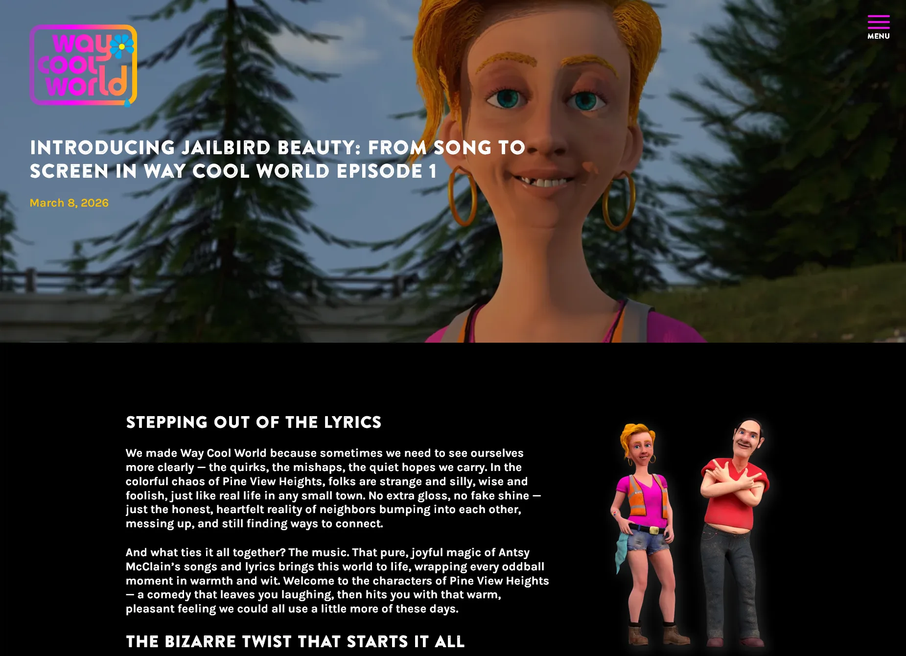 Blog page, hero and the main section