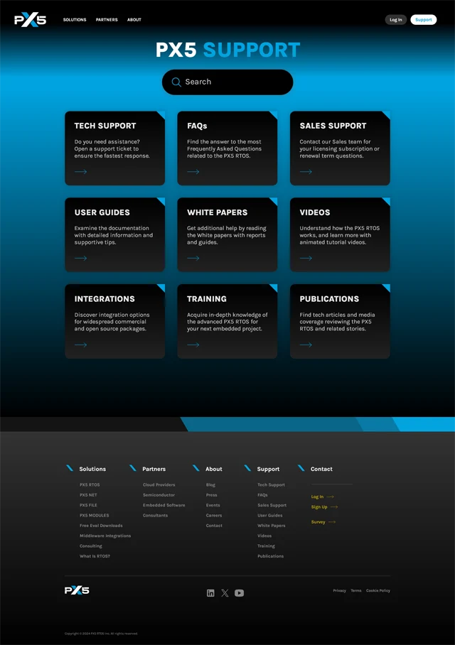 Support Page Design